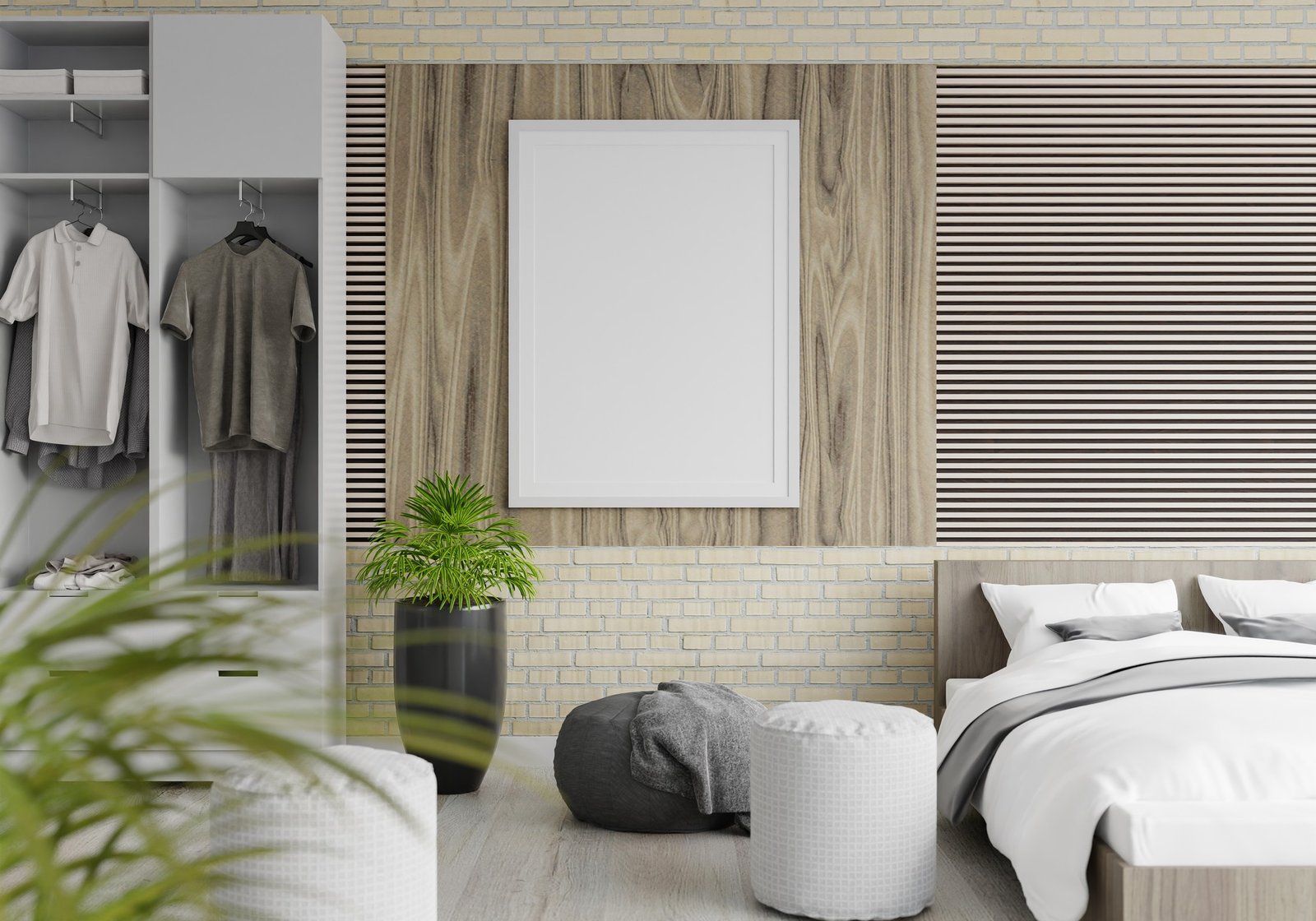 Kleiderschrank an Außenwand im Schlafzimmer